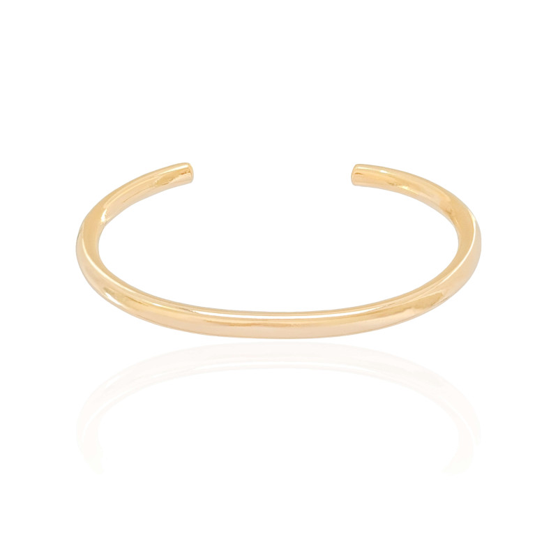 Bracelete Tubo Liso Banhado a Ouro 18K