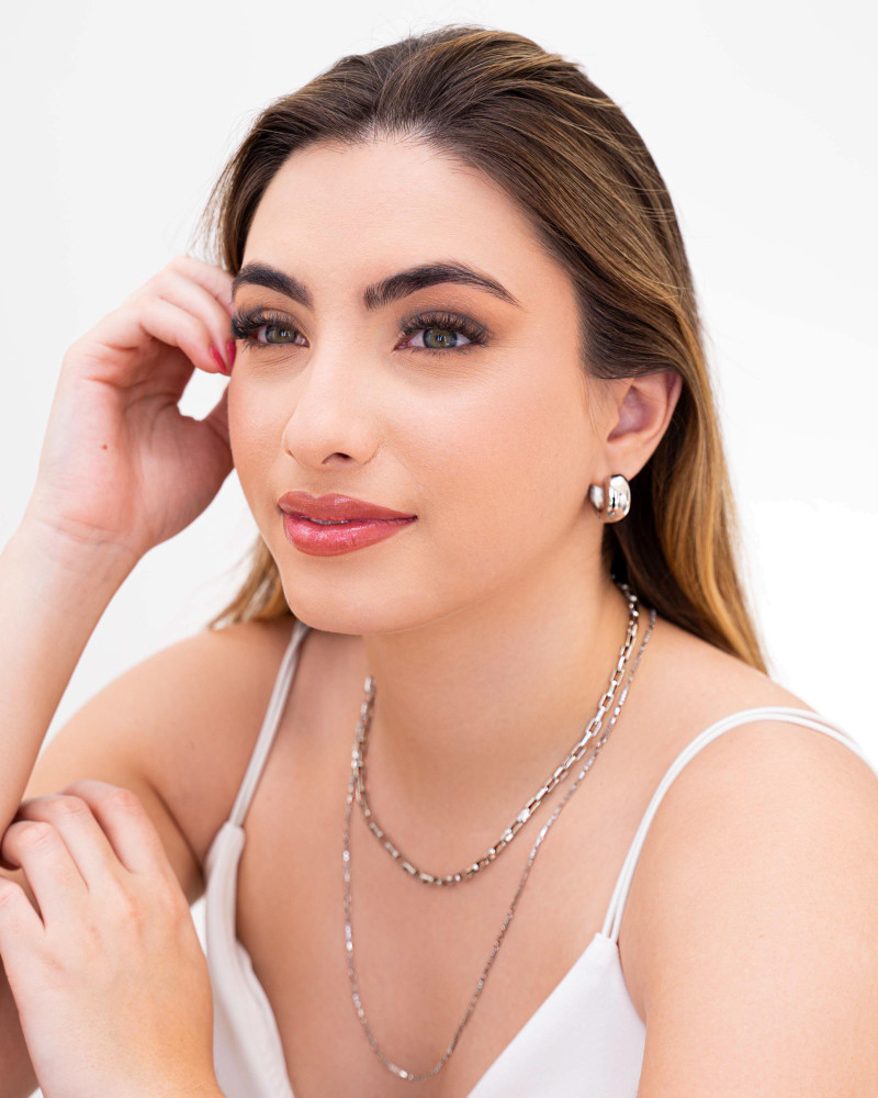 Brinco Argola Abaulada Lisa 2 cm Ródio Branco