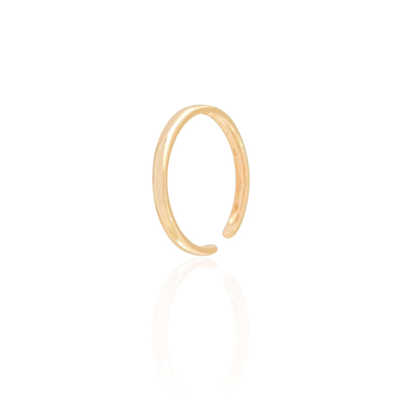 Anel Ajustável Liso Tamanho P Banhado a Ouro 18K