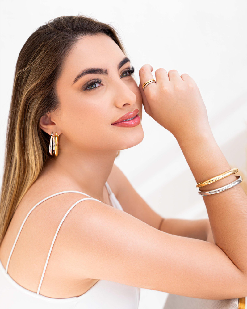 Anel Ajustável Liso Tamanho P Ródio Branco