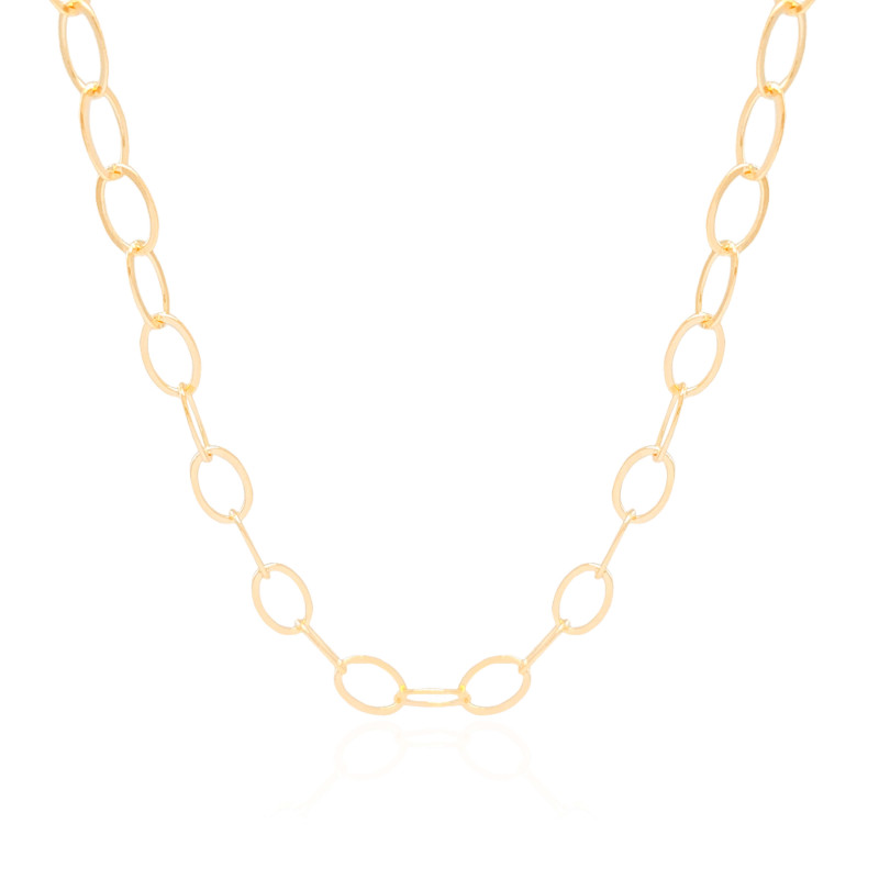 Choker Elos Ovais Banhado a Ouro 18K