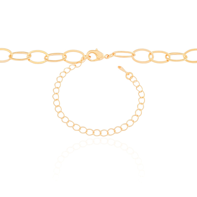 Choker Elos Ovais Banhado a Ouro 18K