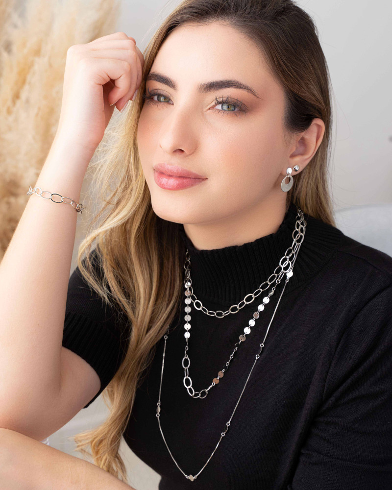 Choker Elos Ovais Ródio Branco