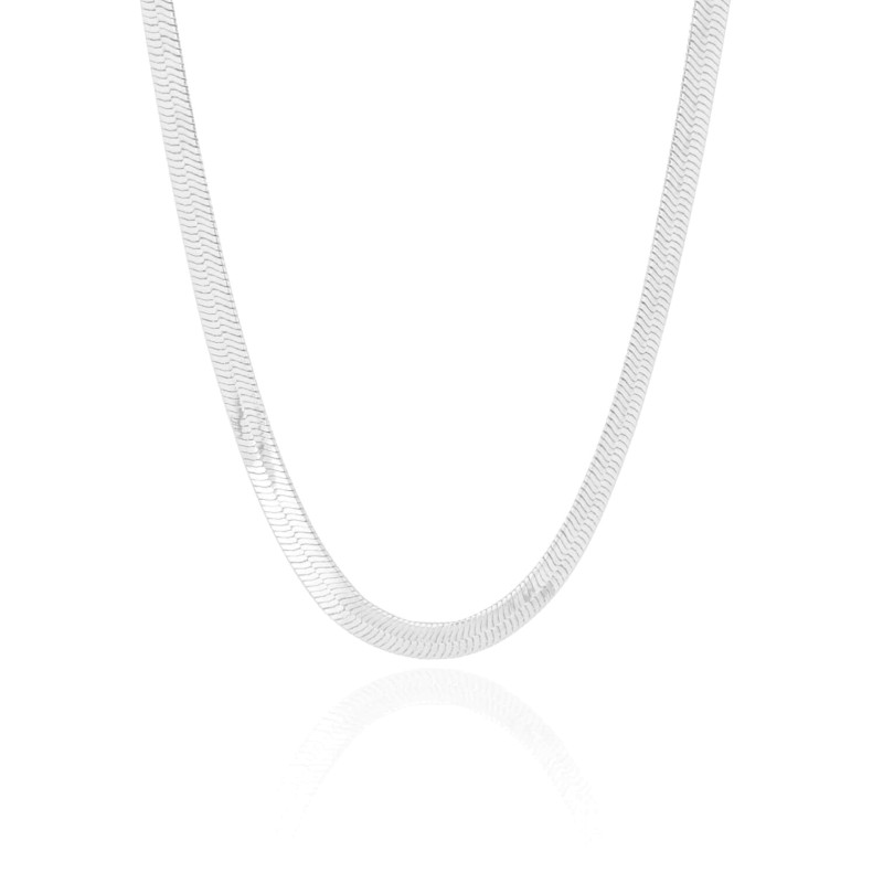 Choker Fita Ródio Branco