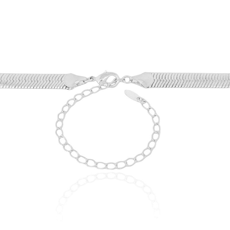 Choker Fita Ródio Branco