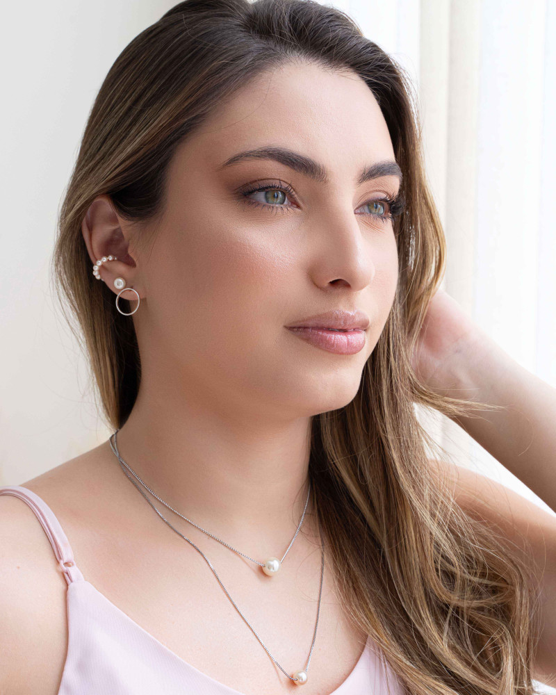 Piercing Perolas Ródio Branco