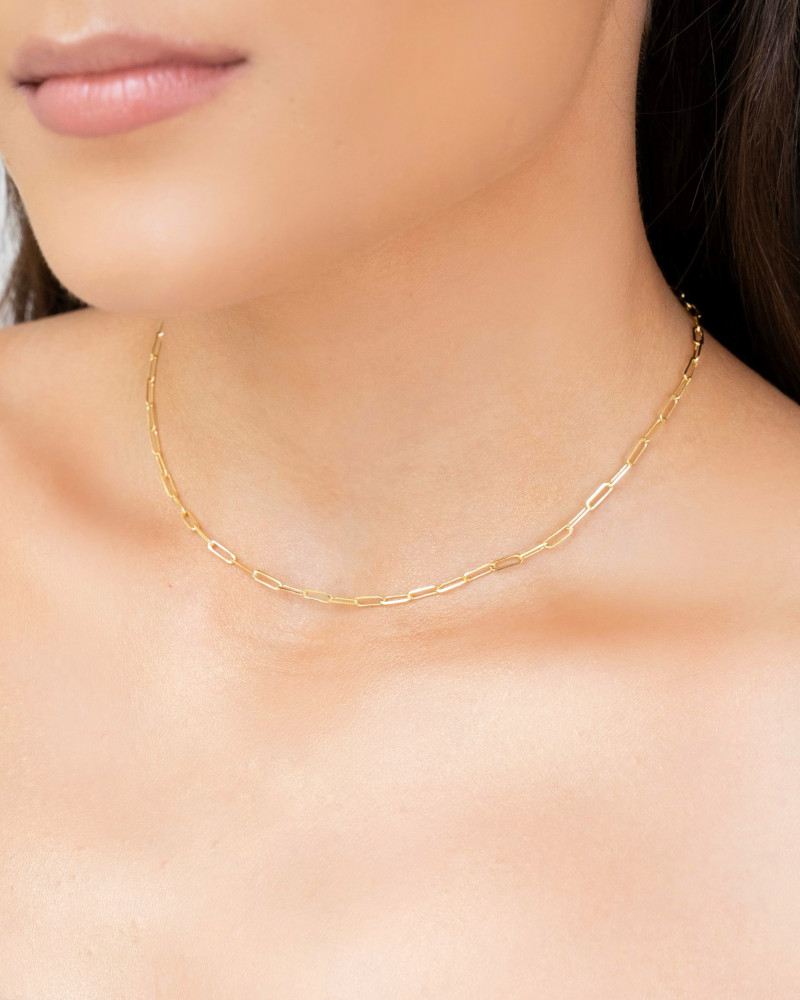 Choker Elos Lisos Banhado a Ouro 18K