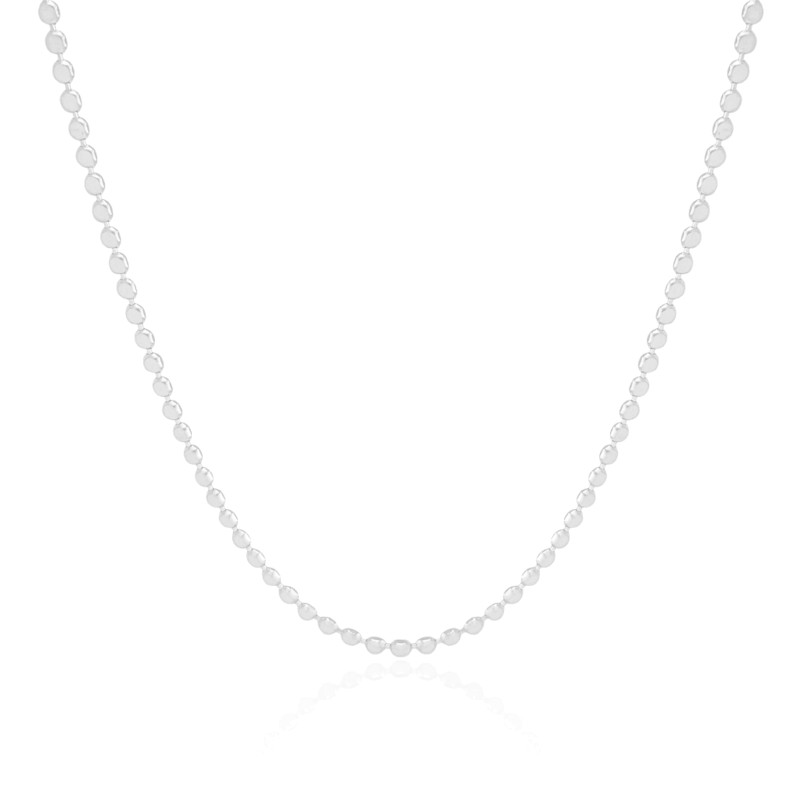 Choker Plaquinhas Redondas Lisas Ródio Branco