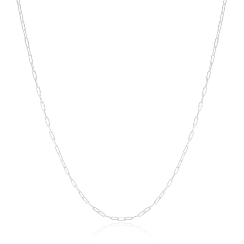 Gargantilha Longa Elos 2 mm Ródio Branco