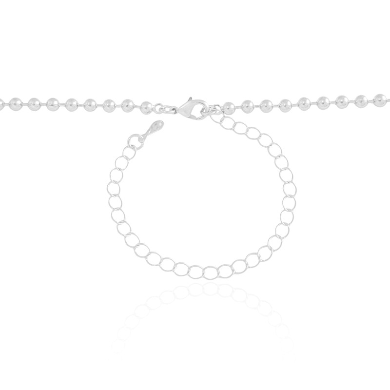 Choker Bolinhas 3 mm Ródio Branco