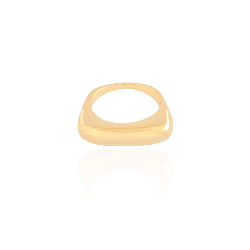 Anel Abaulado Liso Tamanho 22 Banhado a Ouro 18K