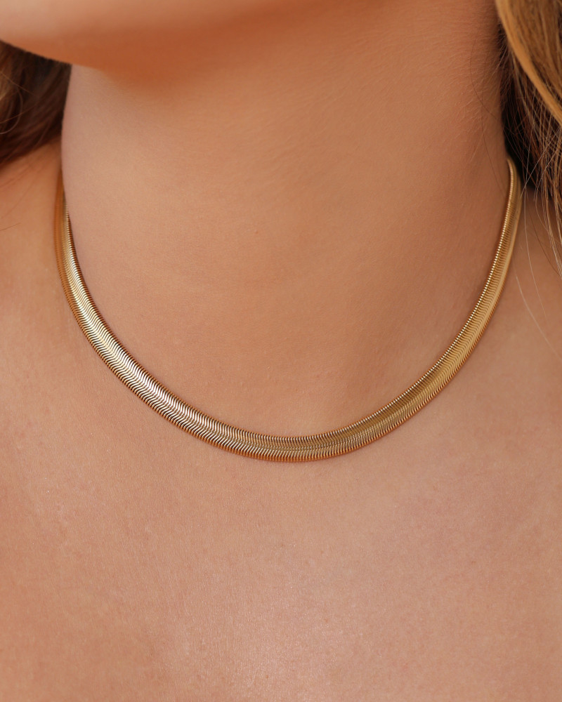 Choker Snake 6 mm Banhado a Ouro 18K