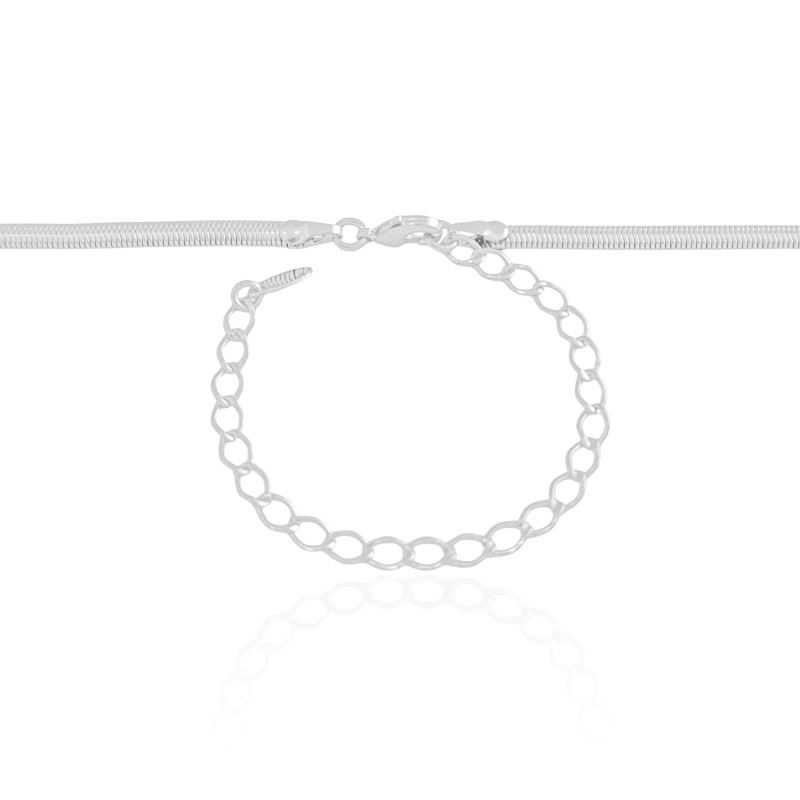 Choker Snake 3 mm Ródio Branco