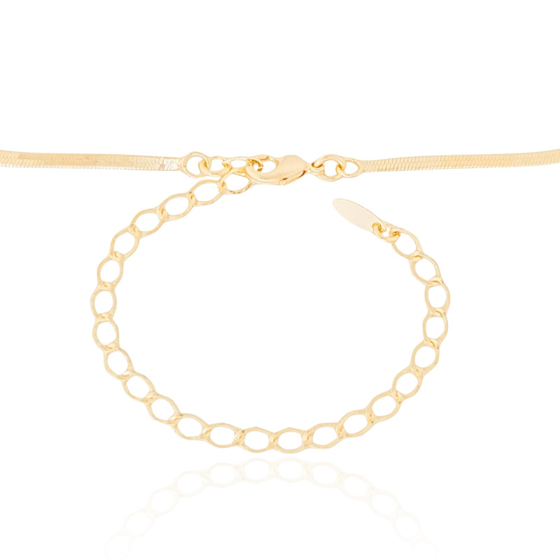 Choker Malha Fita 2 mm Banhado a Ouro 18K