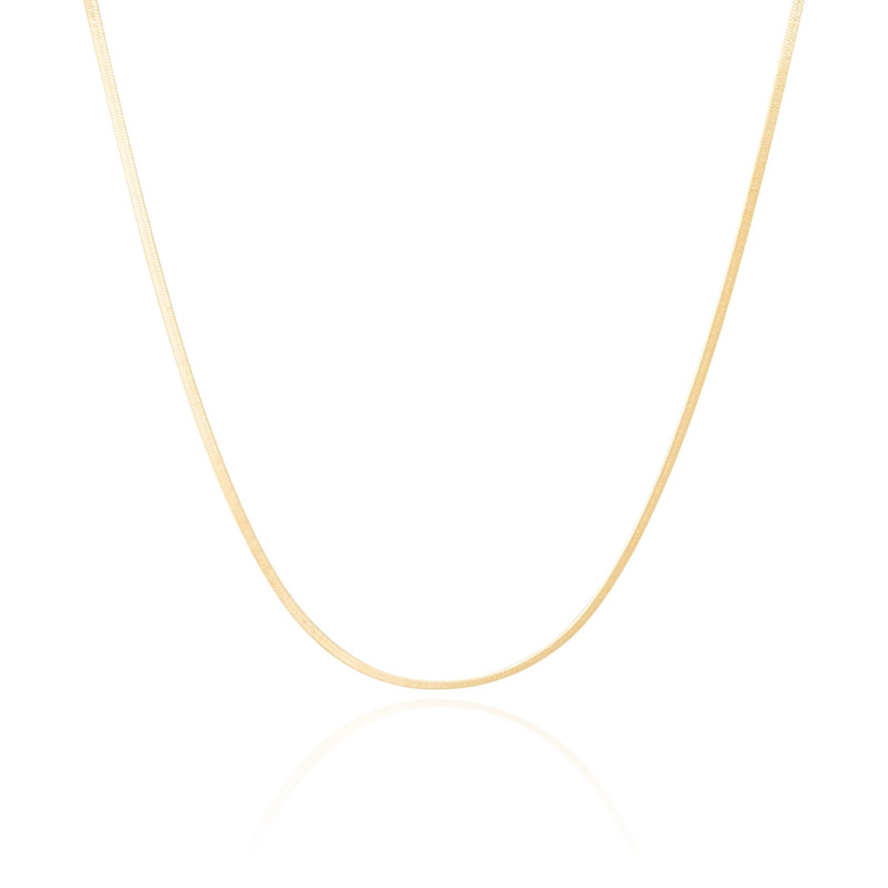 Choker Malha Fita 2 mm Banhado a Ouro 18K