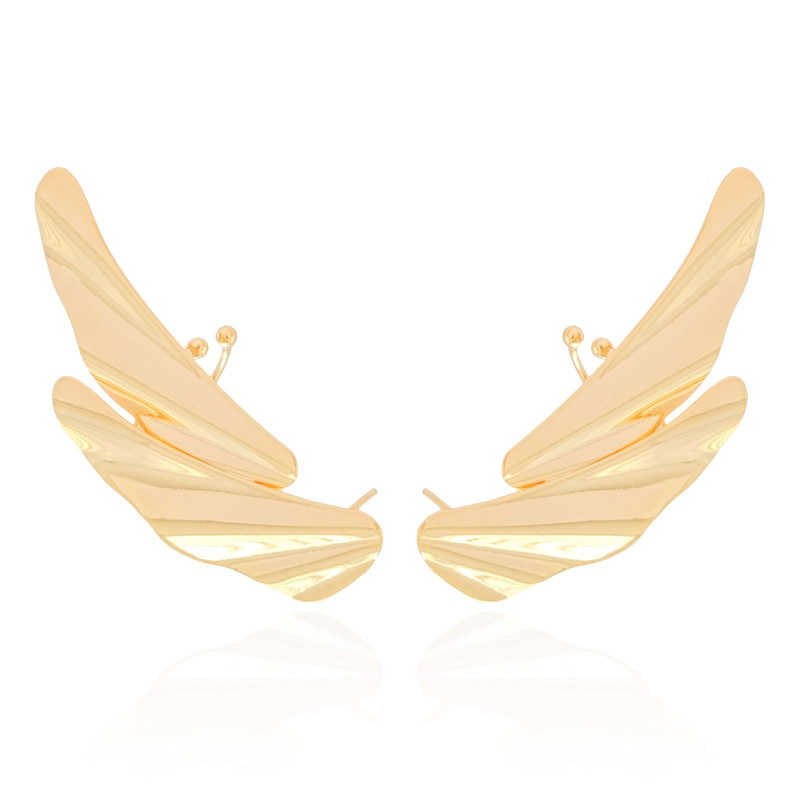 Ear Cuff Asa Lisa Banhado a Ouro 18K