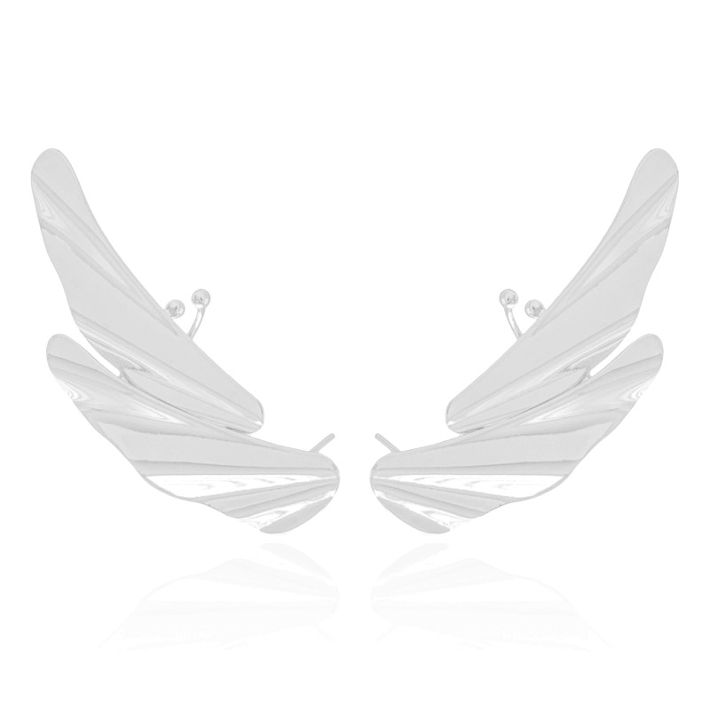 Ear Cuff Asa Lisa Ródio Branco