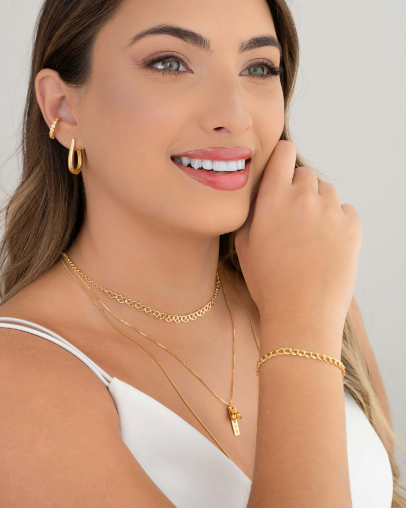 Gargantilha Longa Rabo de Rato Banhado a Ouro 18K