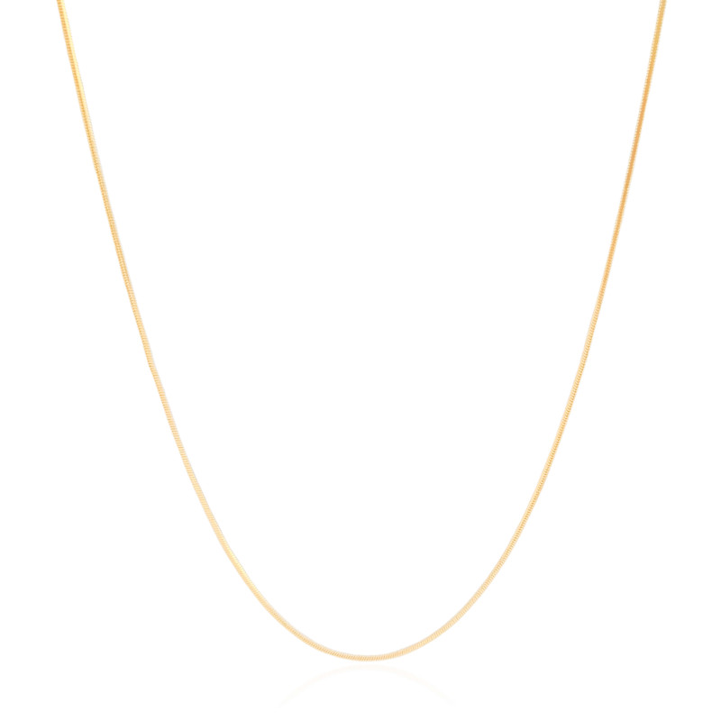 Gargantilha Longa Rabo de Rato Banhado a Ouro 18K