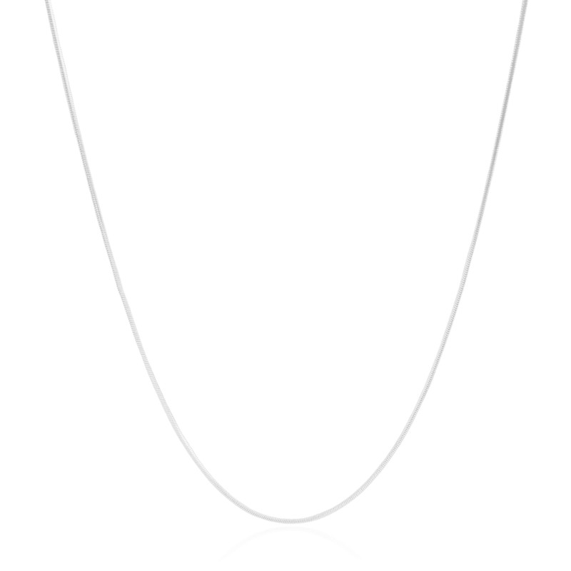 Gargantilha Longa Rabo de Rato Ródio Branco