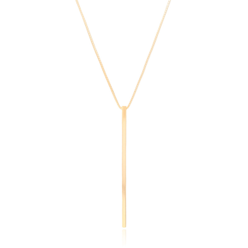 Gargantilha Longa Palito Banhado a Ouro 18K