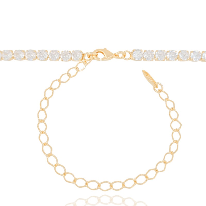 Choker Riviera Cristal Banhado a Ouro 18K