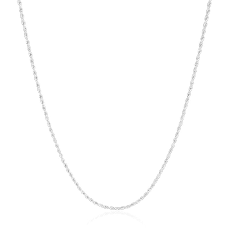 Gargantilha Longa Cordão Baiano Ródio Branco