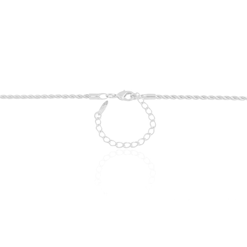 Gargantilha Longa Cordão Baiano Ródio Branco