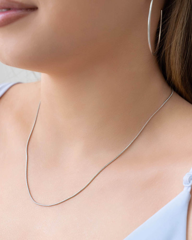 Gargantilha Rabo de Rato Ródio Branco