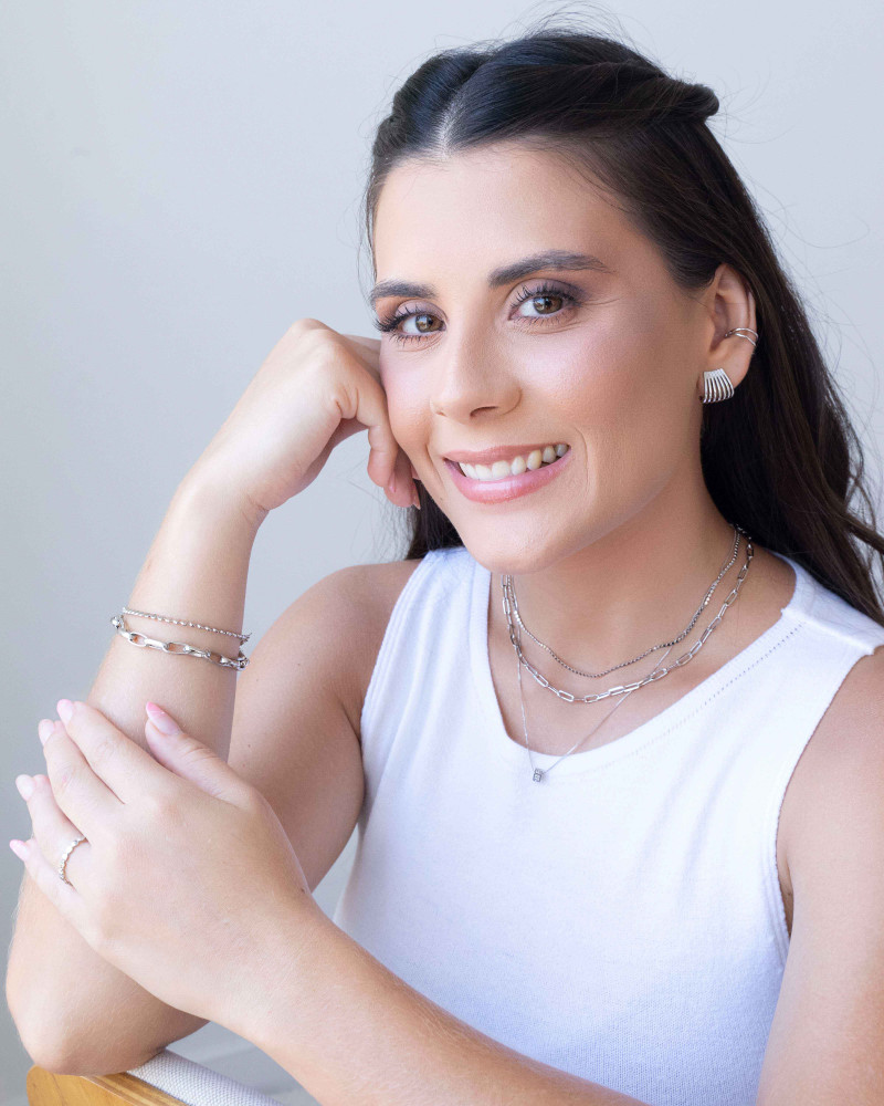 Pulseira Plaquinhas Redondas Achatadas Ródio Branco