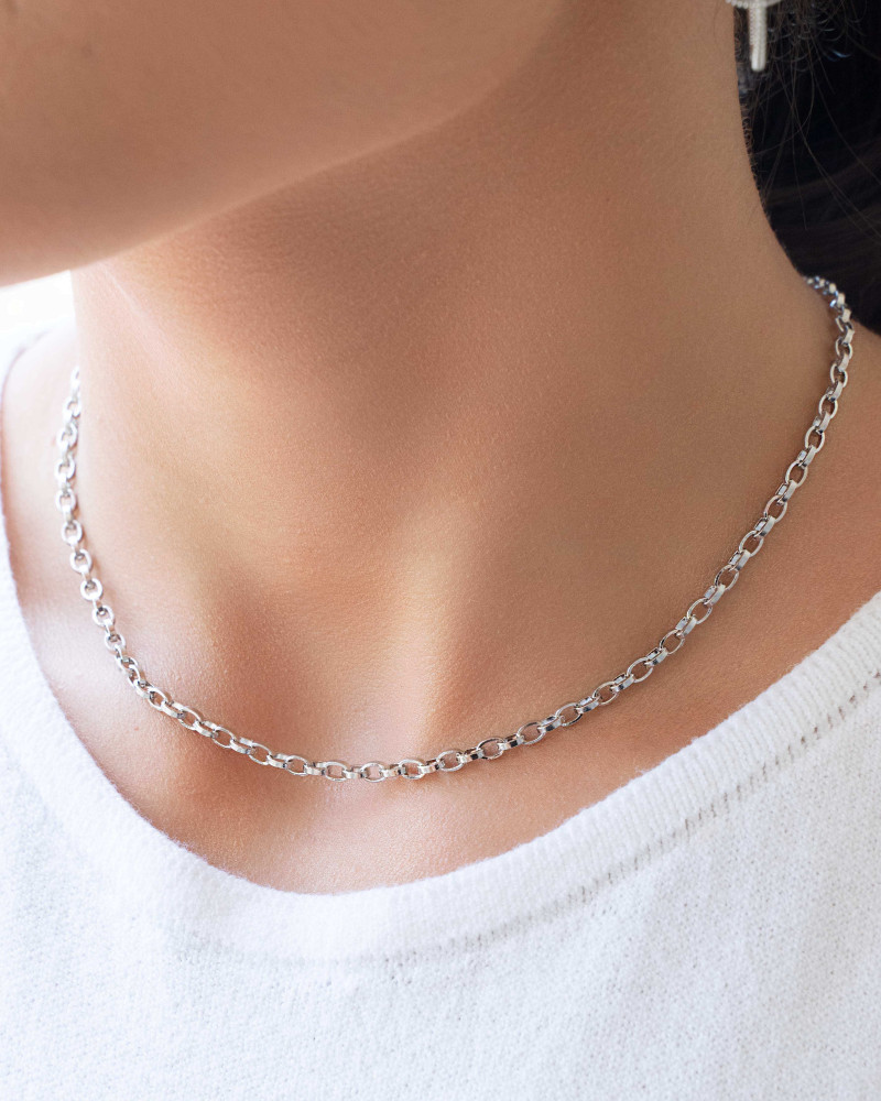Choker Elos Portugueses Ródio Branco