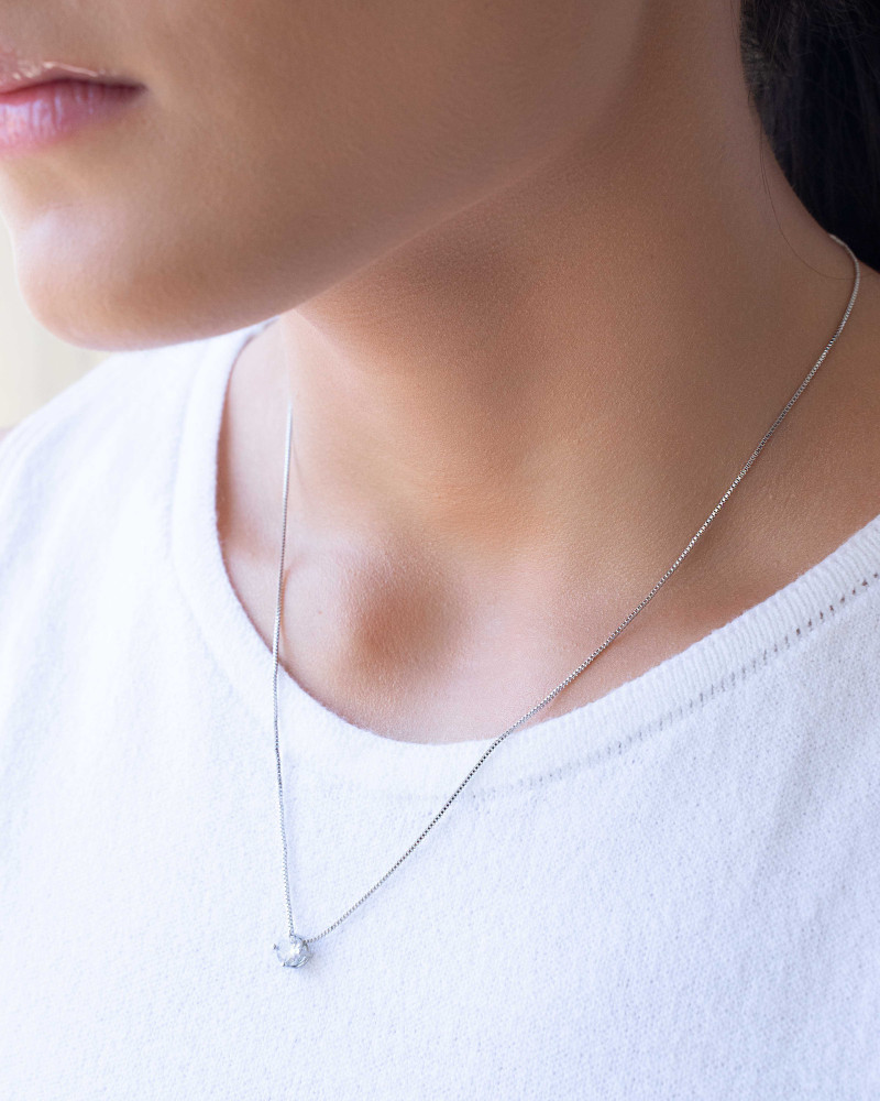 Gargantilha Veneziana Ponto de Luz Cristal Ródio Branco