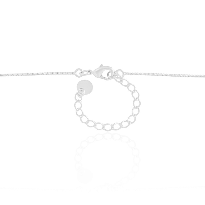 Gargantilha Veneziana Bolinhas Lisas Ródio Branco