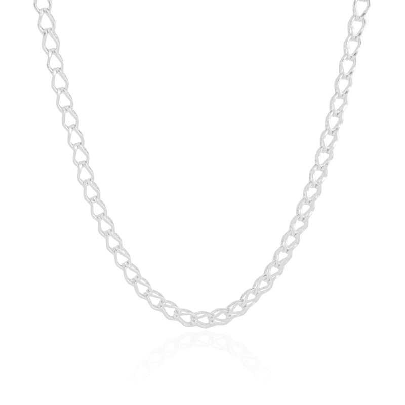 Choker Elos Duplos 5 mm Ródio Branco