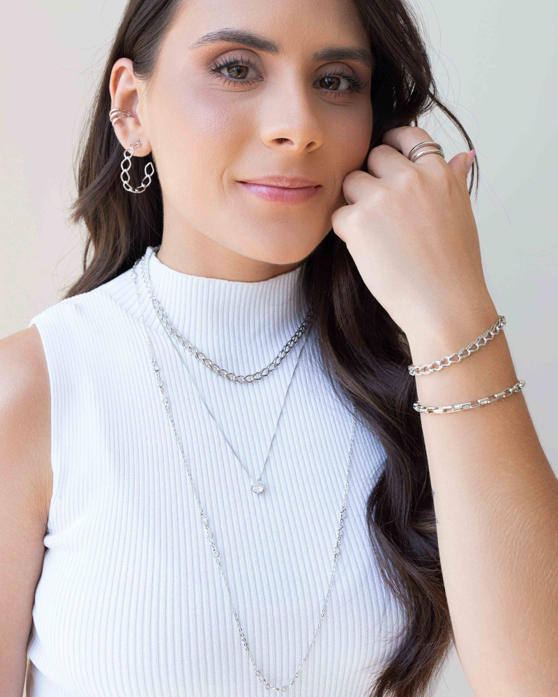 Choker Elos Duplos 5 mm Ródio Branco