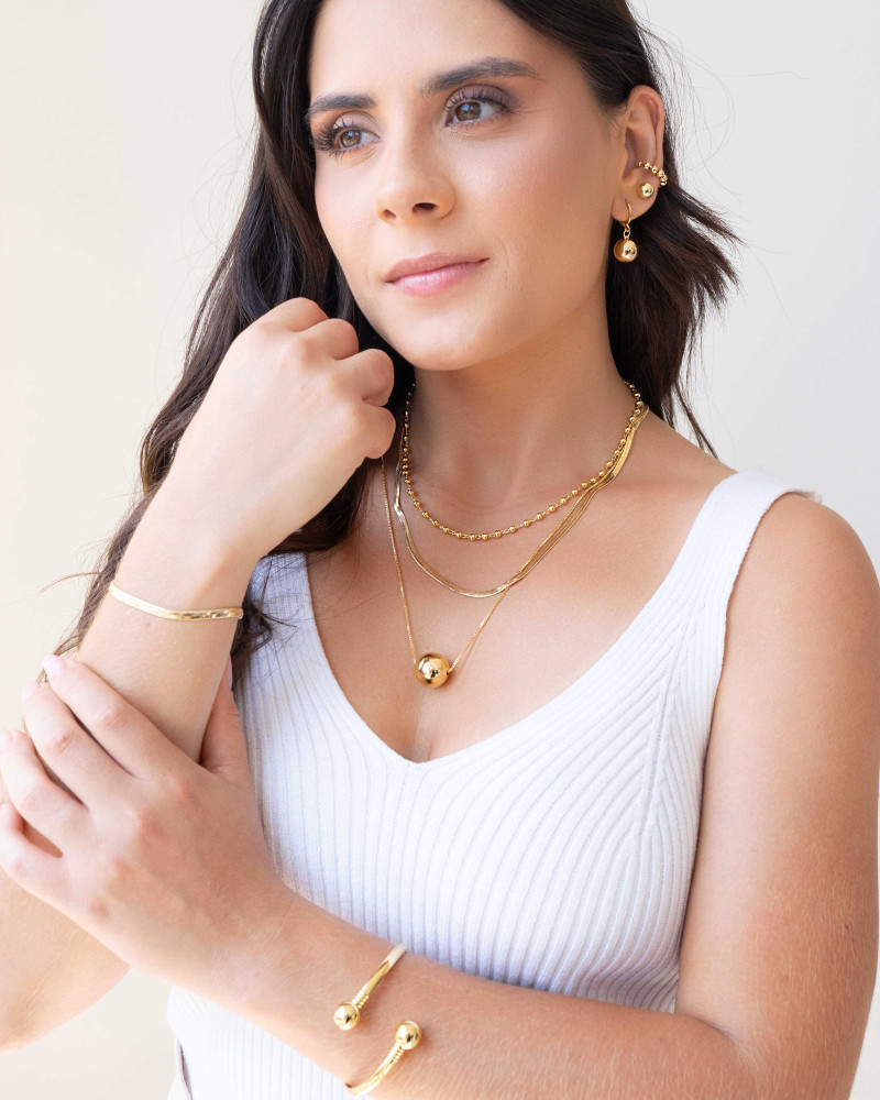 Gargantilha Malha Fita 3 mm Banhado a Ouro 18K