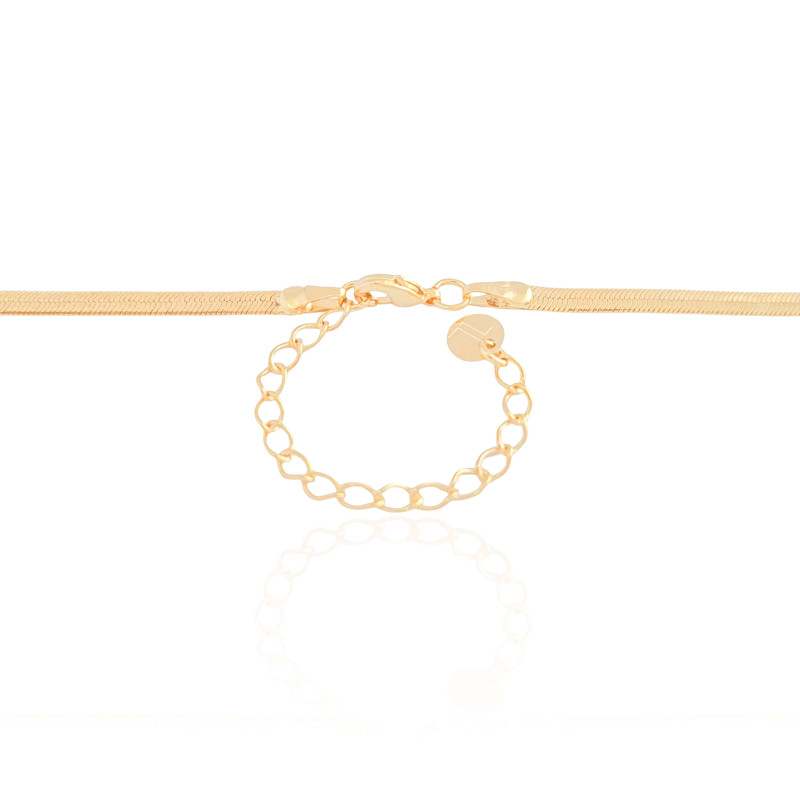 Gargantilha Malha Fita 3 mm Banhado a Ouro 18K