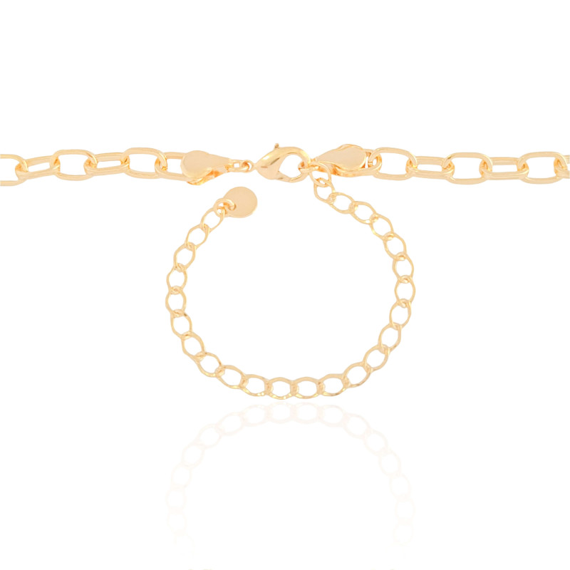 Choker Elos Ovais Lisos Banhado a Ouro 18K