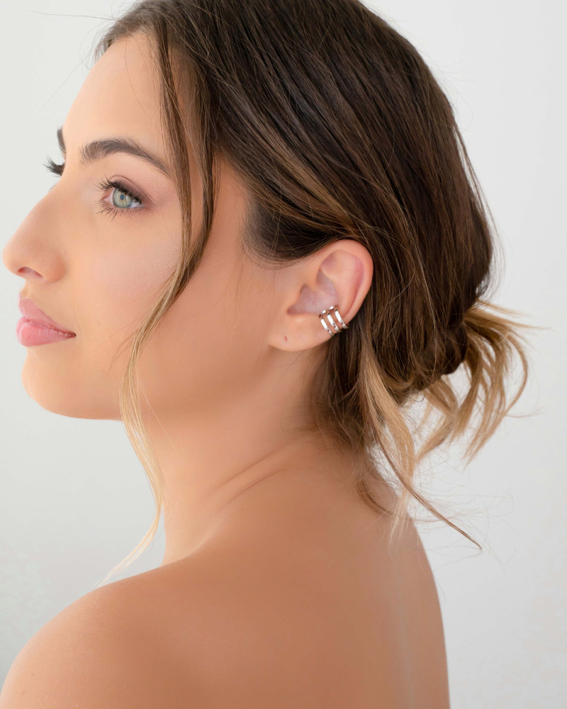 Piercing Três Filetes Ródio Branco