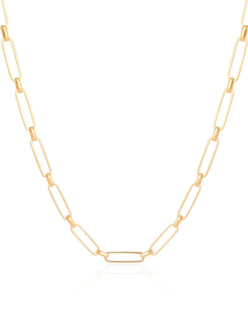 Choker Elos Ovais 5 mm Banhado a Ouro 18K