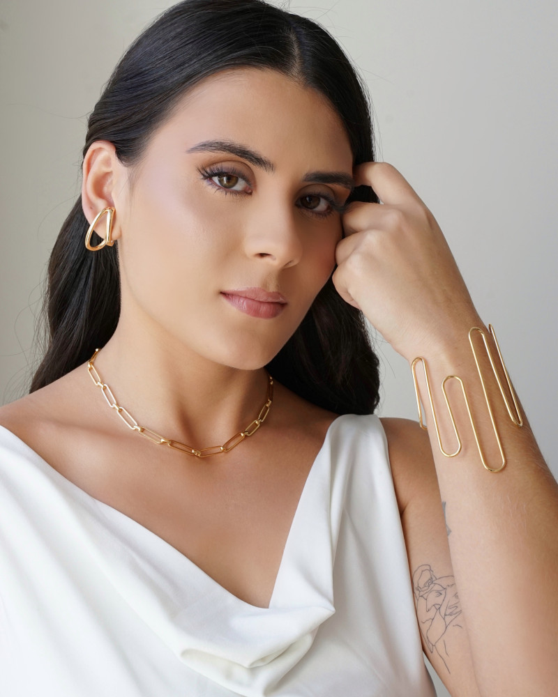 Choker Elos Ovais 5 mm Banhado a Ouro 18K