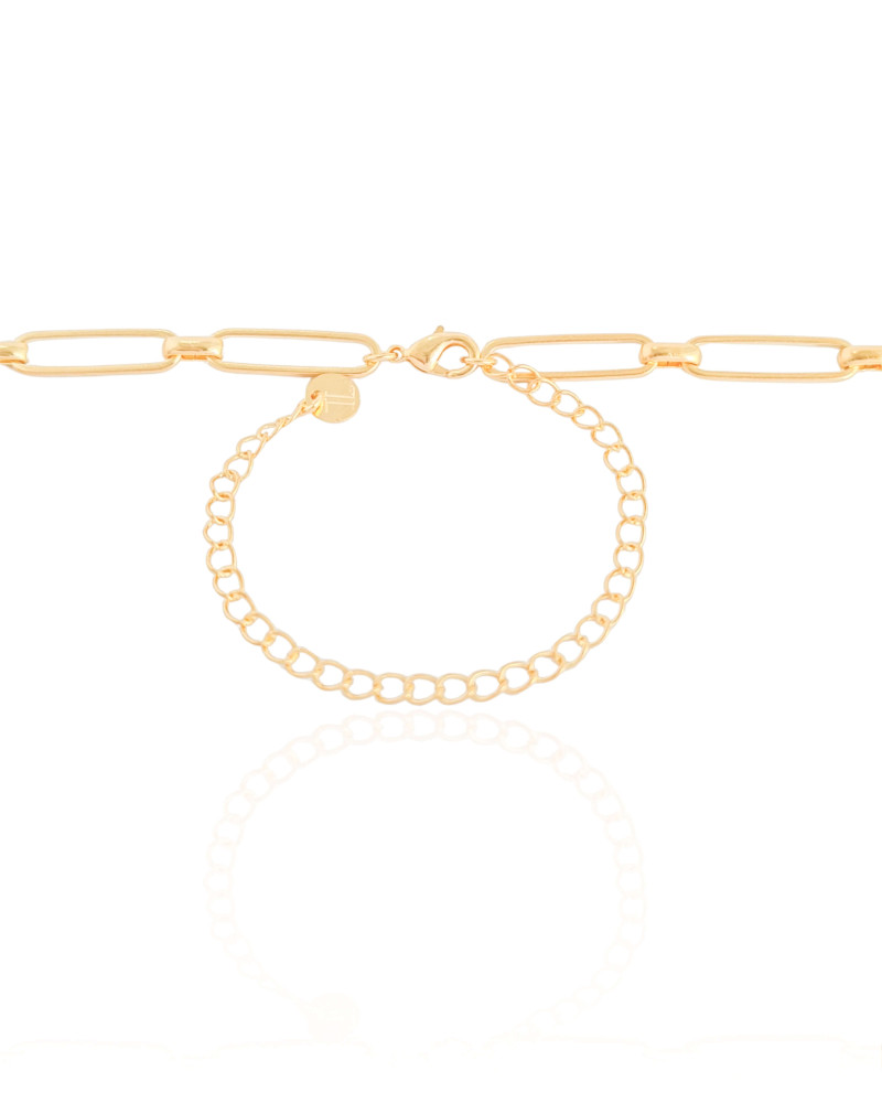 Choker Elos Ovais 5 mm Banhado a Ouro 18K