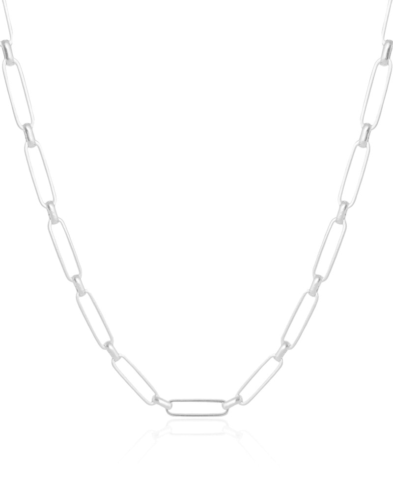 Choker Elos Ovais 5 mm Ródio Branco