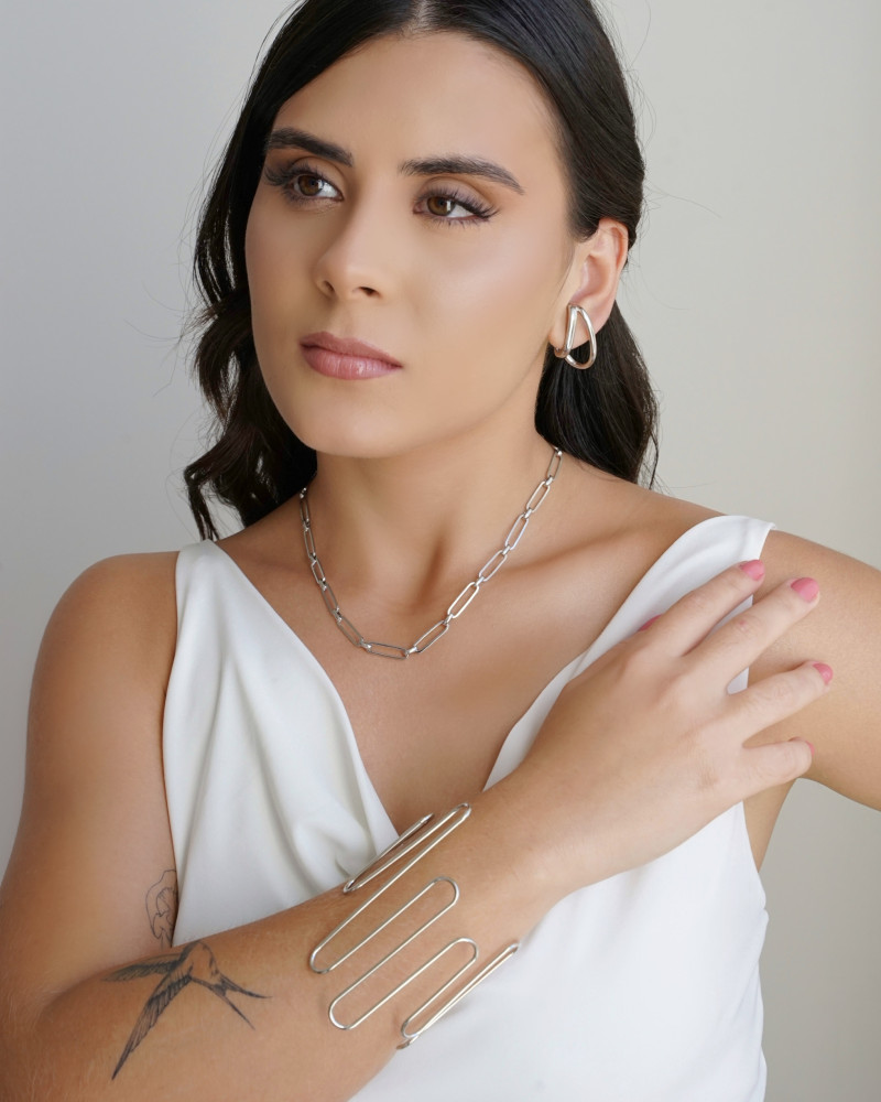 Choker Elos Ovais 5 mm Ródio Branco