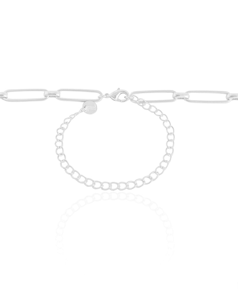 Choker Elos Ovais 5 mm Ródio Branco