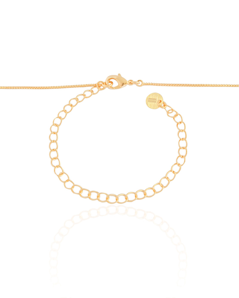 Gargantilha Veneziana com Pingente Redondo Liso Banhado a Ouro 18K - 45 cm