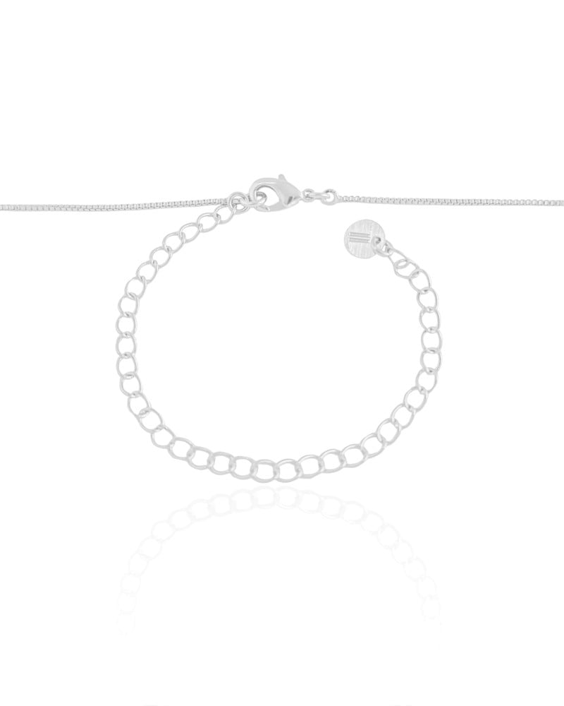 Gargantilha Veneziana com Pingente Redondo Liso Ródio Branco - 45 cm