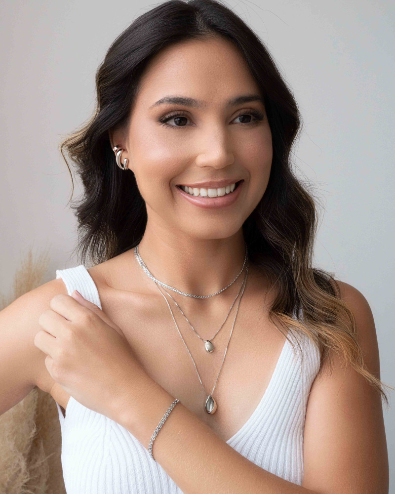 Ear Cuff Dois Filetes Lisos Ródio Branco