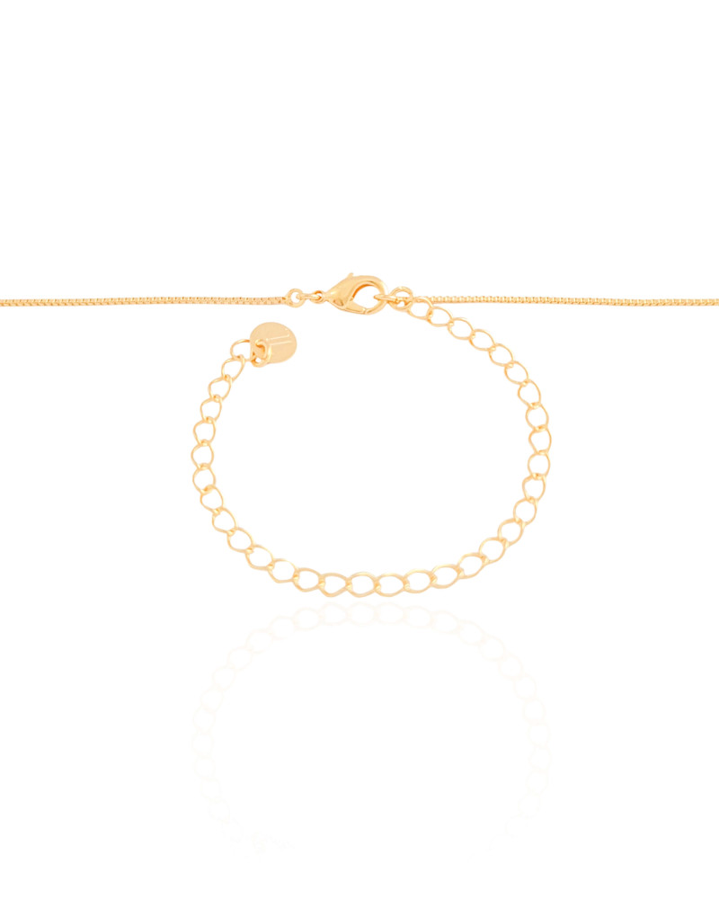 Gargantilha Veneziana com Pingente de Gota Abaulada Lisa Banhado a Ouro 18K