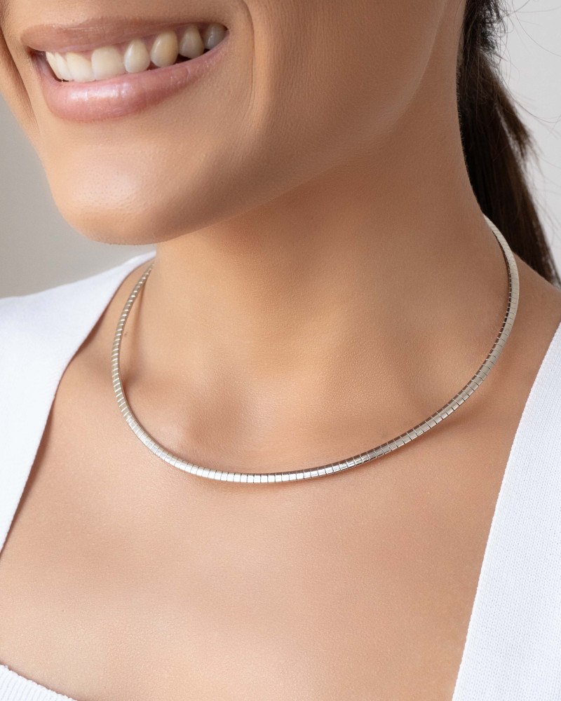 Aro Flexível Esteira Ródio Branco